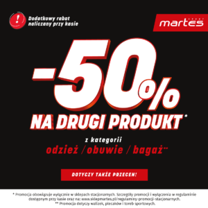 -50% na drugi produkt w Martes Sport