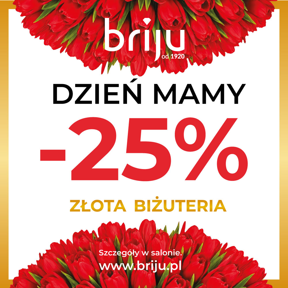 BRIJU: z okazji Dnia Matki -25% na biżuterię złotą