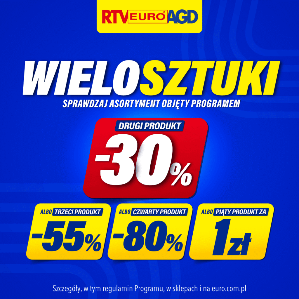 RTV EURO AGD: wielosztuki – piąty produkt za 1 zł