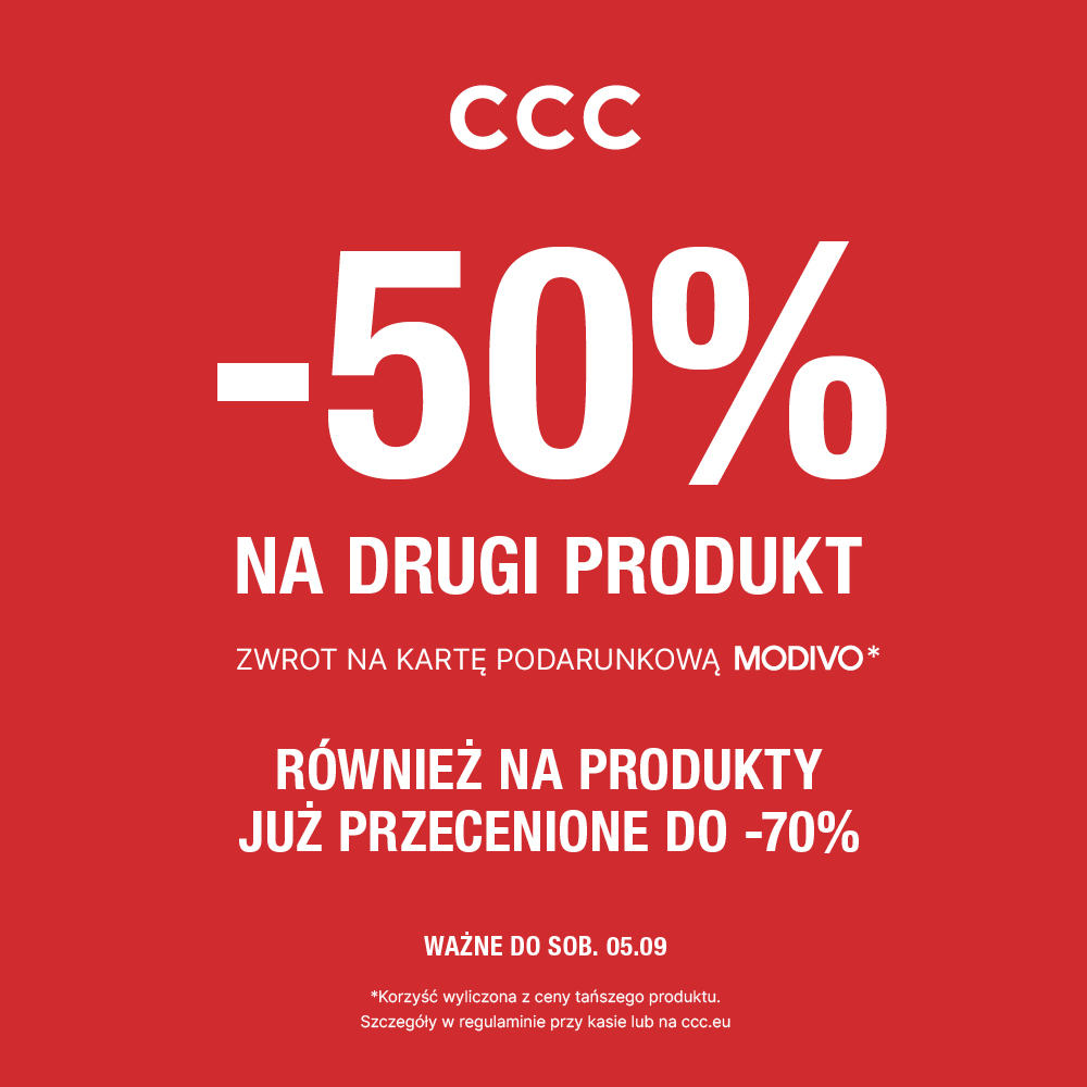 CCC: -50% na drugi produkt