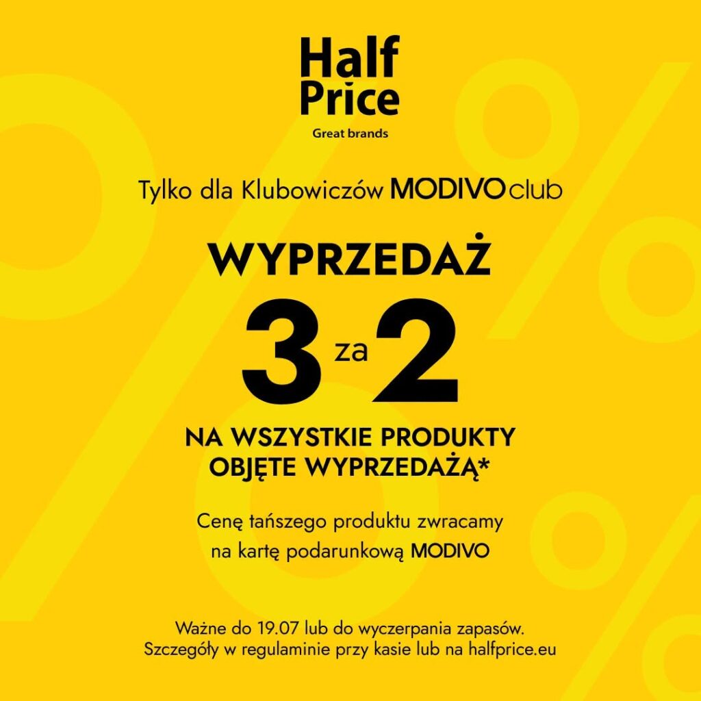 HALF PRICE: wyprzedaż – 3 za 2