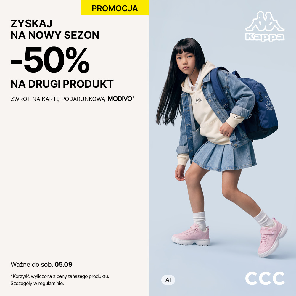 CCC: -50% na drugi tańszy produkt ze zwrotem na Kartę Podarunkową MODIVO!